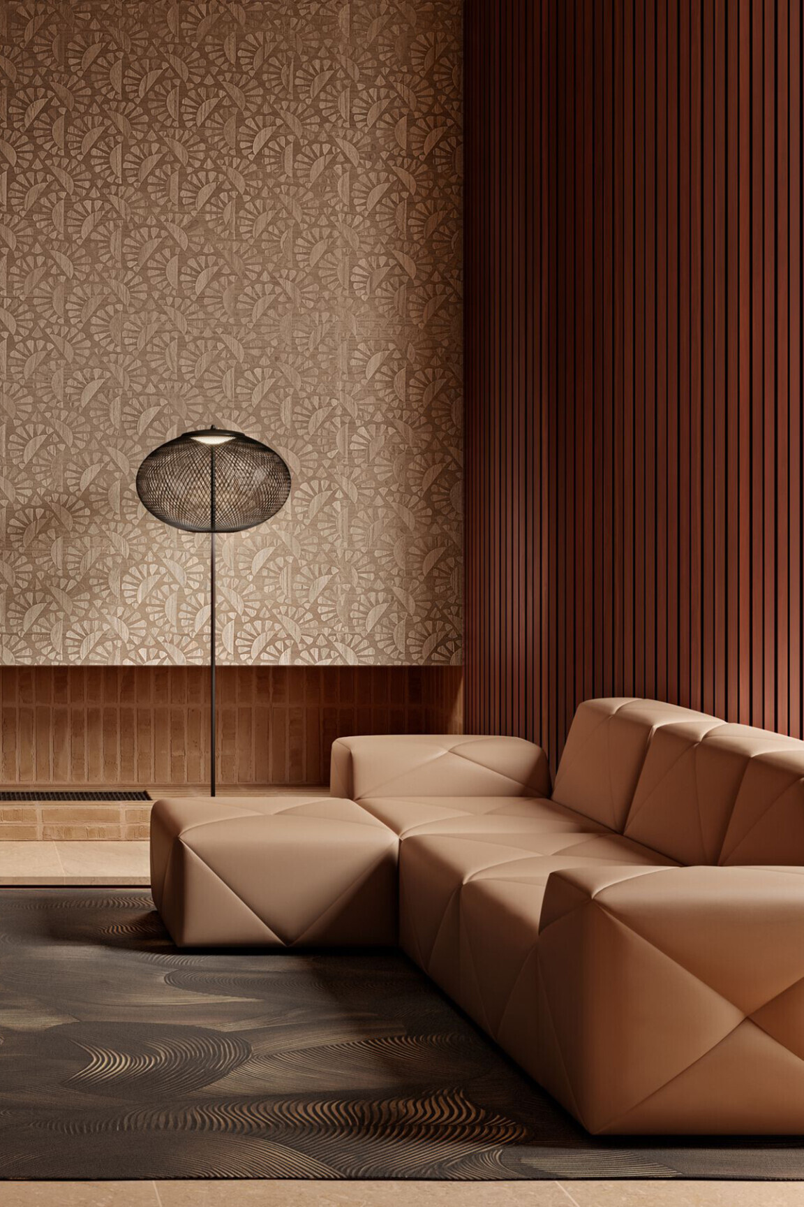 Woodblock Beetle Flora Wallcovering